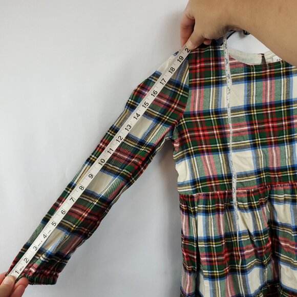 Adorable Gap Kids Girls M 8 Lng Slv Plaid Tiered Bottom Dress - Picture 10 of 12